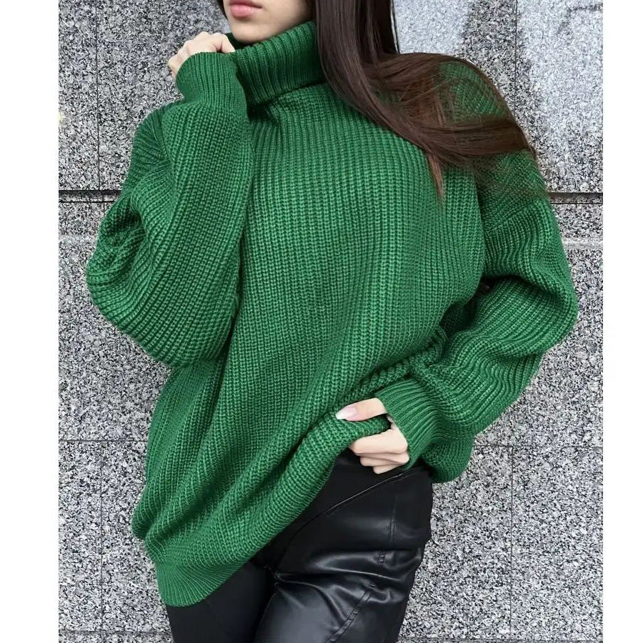 Damen kuscheliger Strickpullover mit weitem Schnitt und modernem Design Heidi-Mode