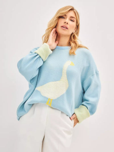 Damen Pullover mit einzigartigem Motiv Heidi-Mode