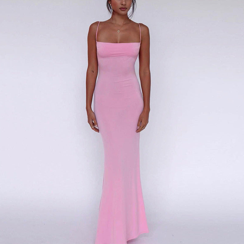 Damen elegantes Maxikleid mit Feinstrick und schulterfreien Trägern Heidi-Mode