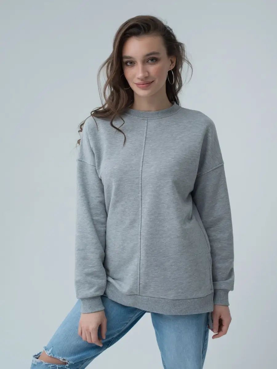 Damenoversized Pullover mit seitlichen Schlitzen und lässigem Schnitt Heidi-Mode