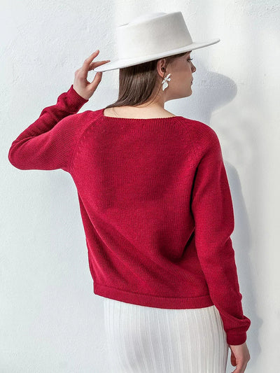 Damen feiner Strickpullover mit strukturiertem Rippdesign und hohem Kragen Heidi-Mode