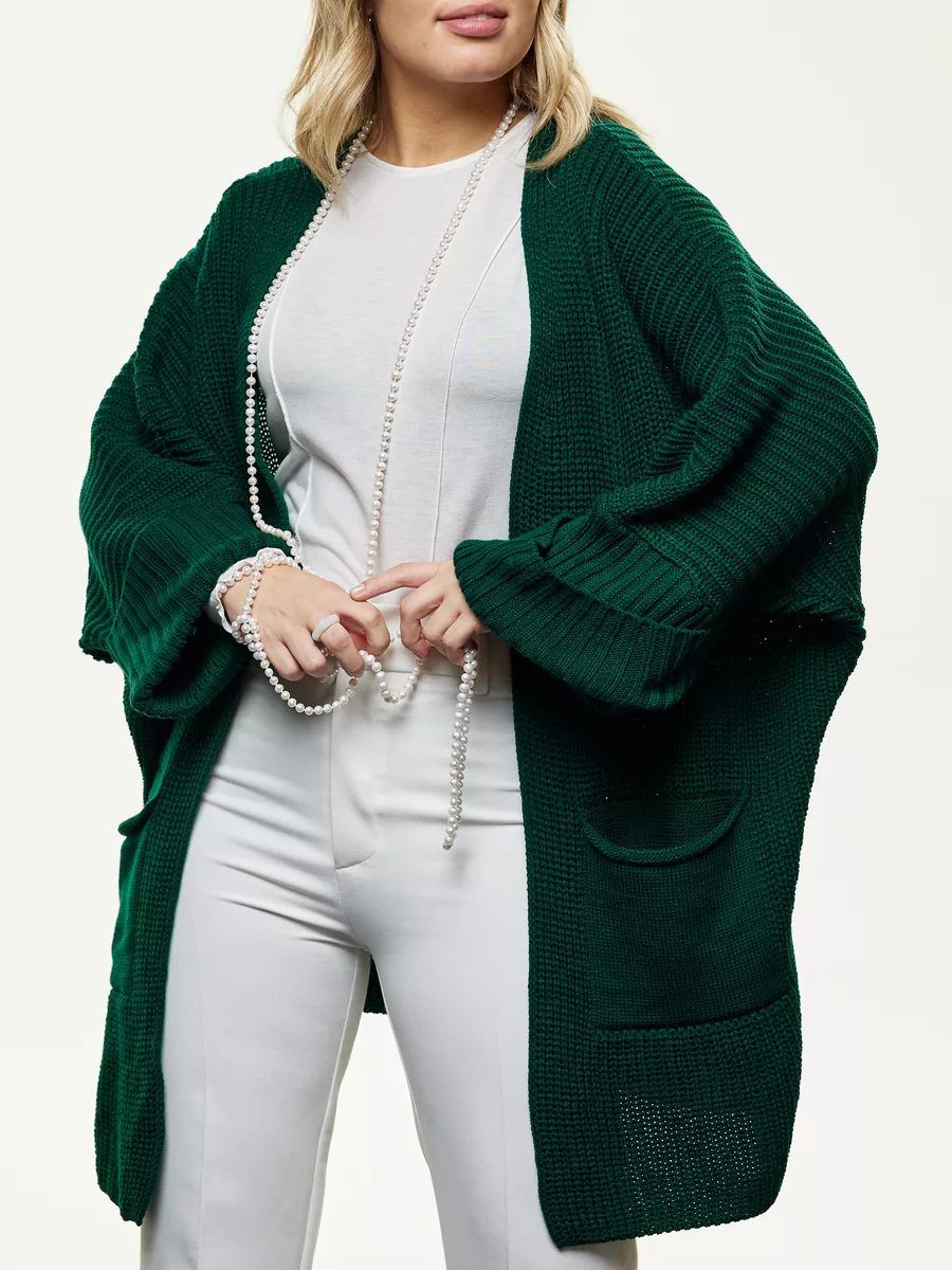 Damen modischer Strickcardigan mit lässigem Schnitt und praktischen Taschen Heidi-Mode