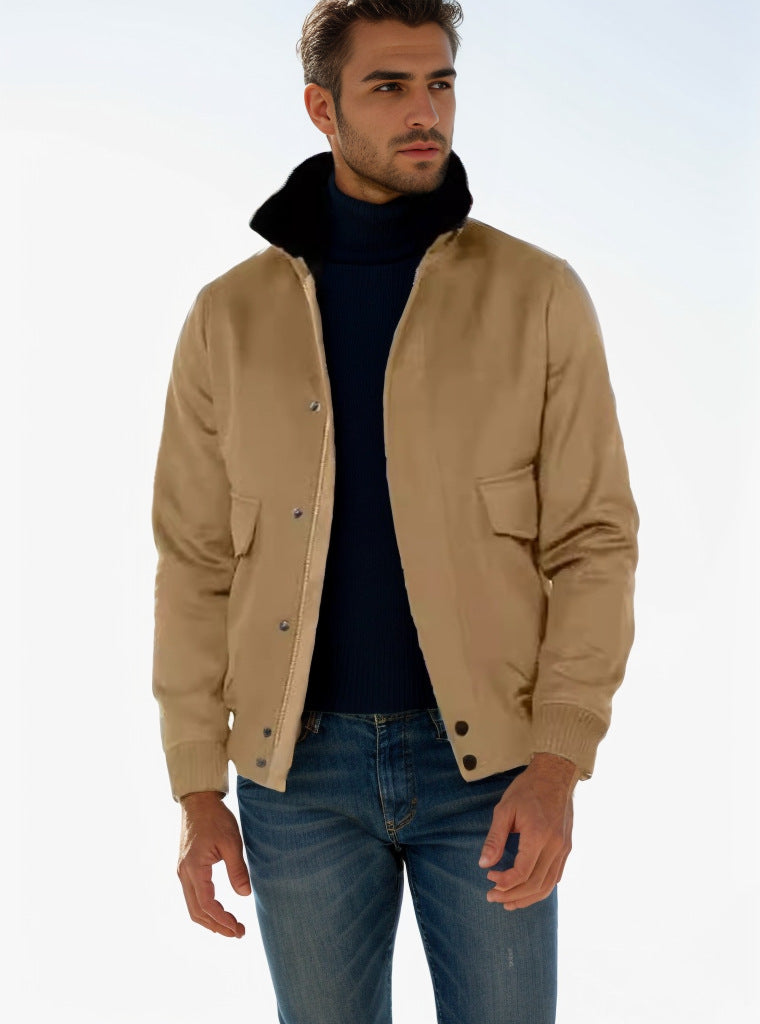 Herren stylischer Übergangsjacke mit hohem Kragen Aliams
