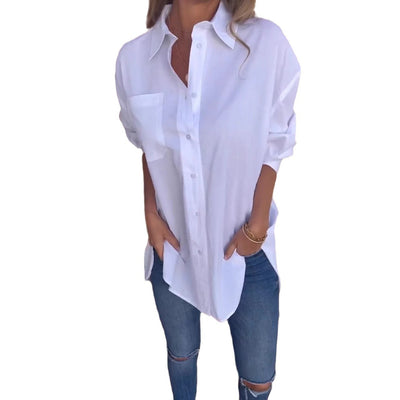 Damen Oversized Bluse mit strukturiertem Stoff und lässigem Schnitt Heidi-Mode