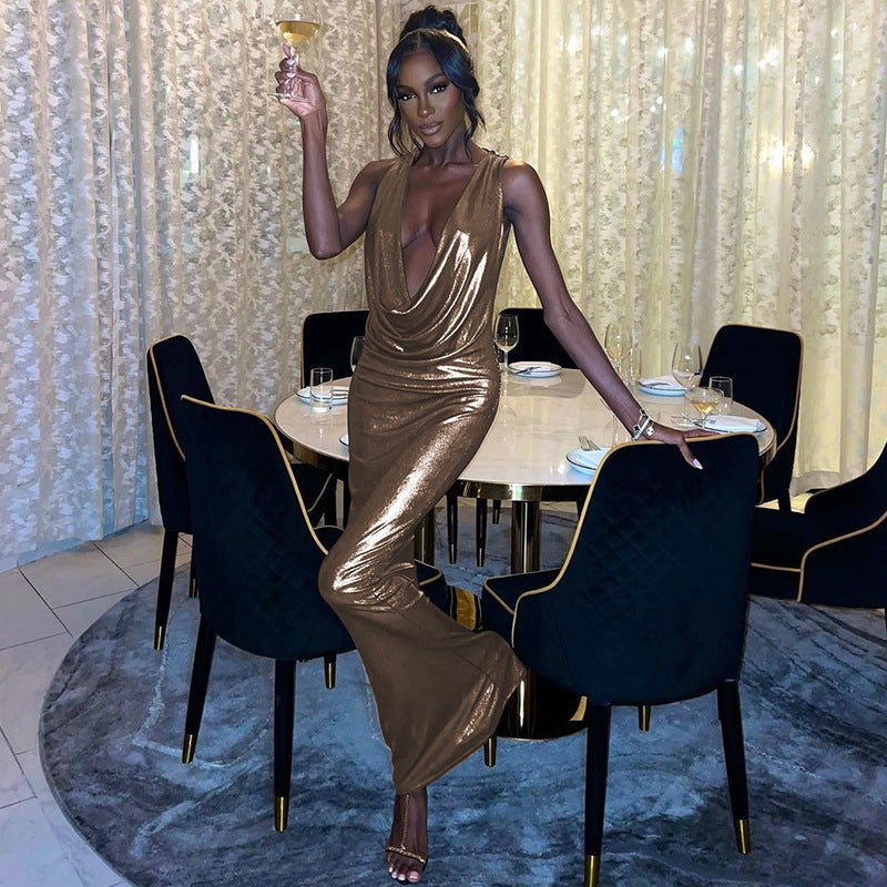 Damen Abendkleid mit raffiniertem Wickeldesign und elegantem V-Ausschnitt Heidi-Mode