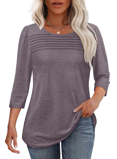 Damen weiches Langarmshirt mit dekorativen Pinnen Heidi-Mode