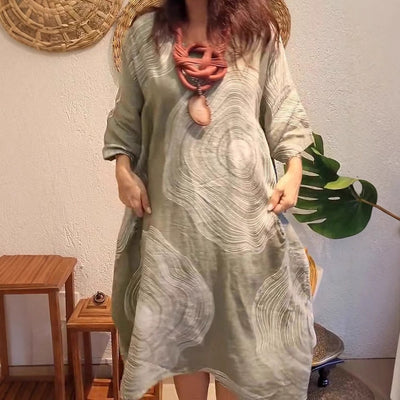 Damen Tunika-Kleid mit einzigartigem Muster und weitem Schnitt Heidi-Mode