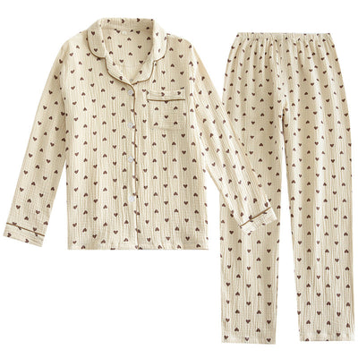 Gillian – Doppel-lagige lockere All-Cotton Crepe Pyjama-Anzug