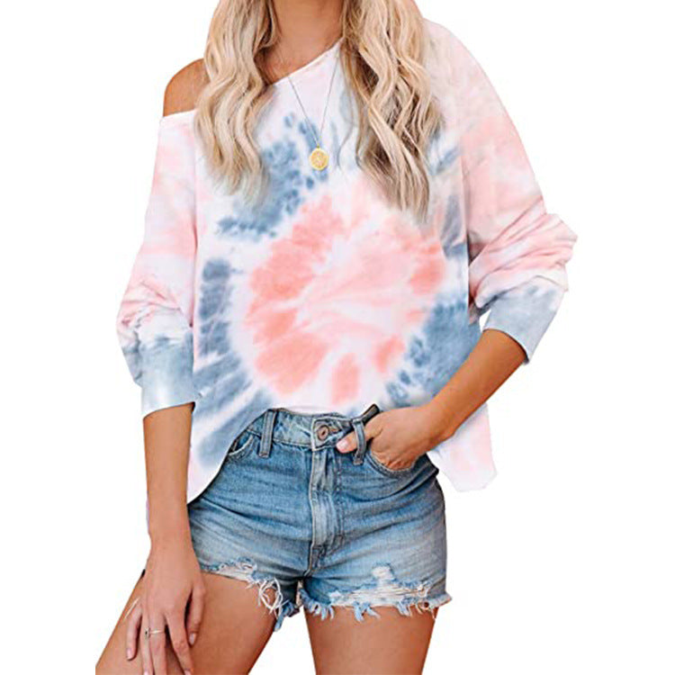Damen Lässiges Oversized-Sweatshirt mit modernem Tie-Dye-Design Heidi-Mode