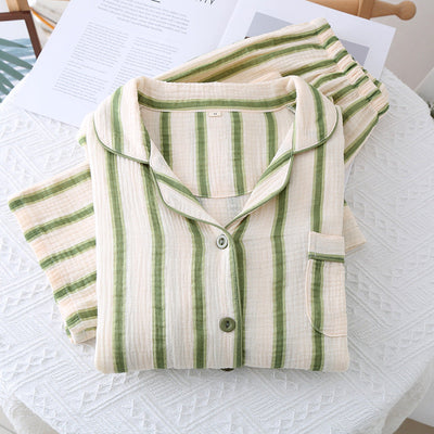 Gillian – Doppel-lagige lockere All-Cotton Crepe Pyjama-Anzug