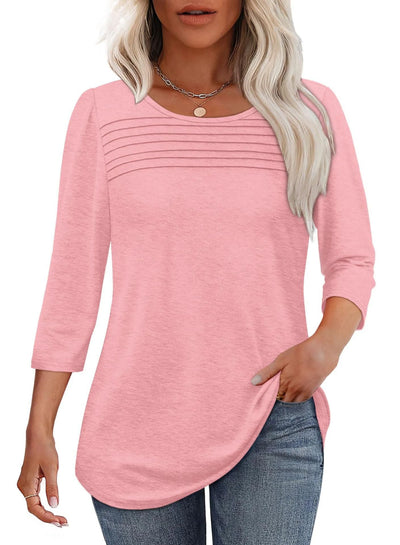 Damen weiches Langarmshirt mit dekorativen Pinnen Heidi-Mode