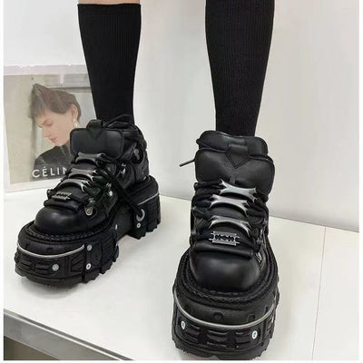 Damen Stabile High-Top Stiefel mit robuster Gummisohle Heidi-Mode