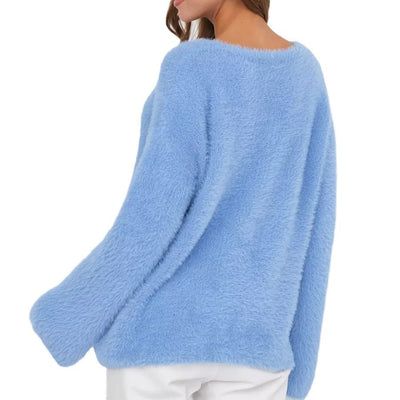 Damen kuscheliger Strickpullover mit weitem Schnitt und eleganten Details Heidi-Mode