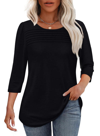 Damen weiches Langarmshirt mit dekorativen Pinnen Heidi-Mode