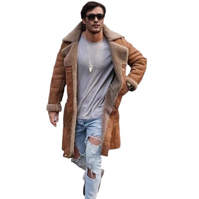 Herren Teddyfell-Langmantel Aliams