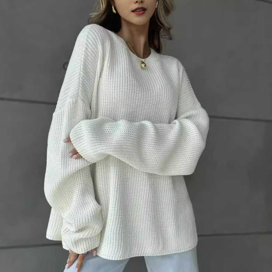 Damen lässiger Pullover im Strukturstrickdesign Heidi-Mode