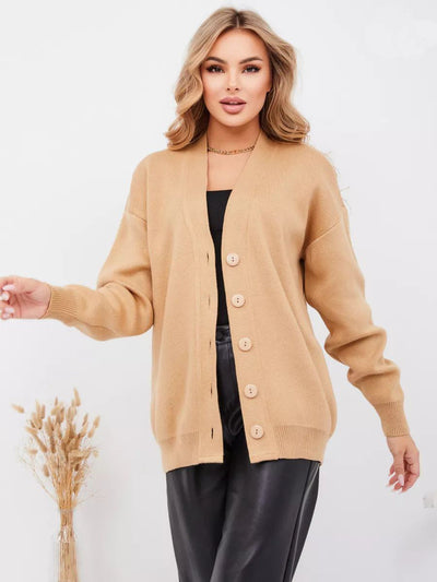 Damen Strickcardigan mit stylishem Knopfverschluss und lässigem Schnitt Heidi-Mode