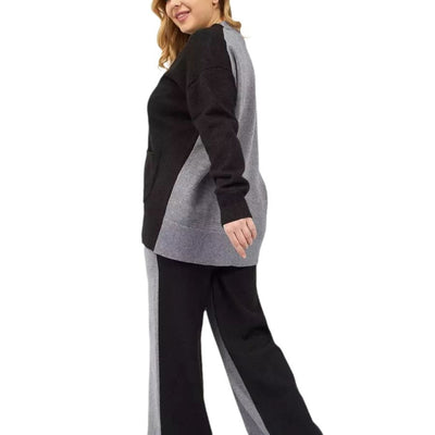 Damen lässiger Strickcardigan mit tiefem V-Ausschnitt und praktischen Taschen Heidi-Mode