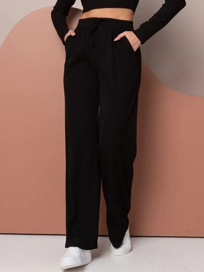 Damen lässige Komforthose mit elastischem Bund und praktischen Taschen Heidi-Mode