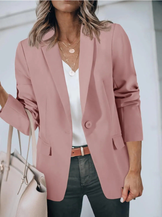 Damen lässiger Blazer mit elegantem Schnitt und praktischen Taschen Heidi-Mode