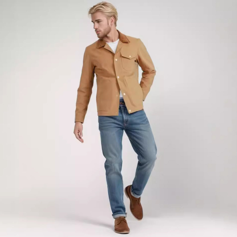 Herren vielseitige Baumwolljacke mit praktischen Taschen Aliams