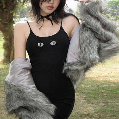 Damen glamouröses Minikleid mit schimmerndem Glitzer und verführerischem Ausschnitt Heidi-Mode