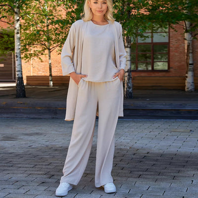 Damen legerer Jumpsuit mit offenem Ärmel und elastischem Taillengürtel Heidi-Mode