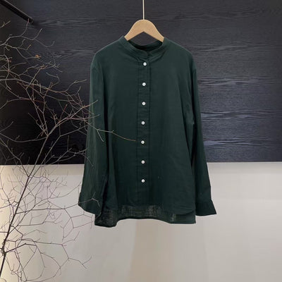 Femme Leichtes Langarm-Button-Up Tunika-Shirt Heidi-Mode