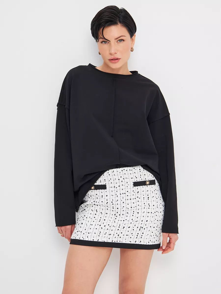 Damen lässiges Oversized-Sweatshirt mit modischen Details Heidi-Mode