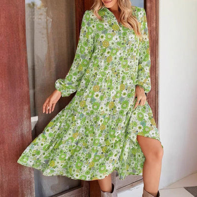 Damen Maxikleid mit floralen Mustern und ärmellosem Design Heidi-Mode