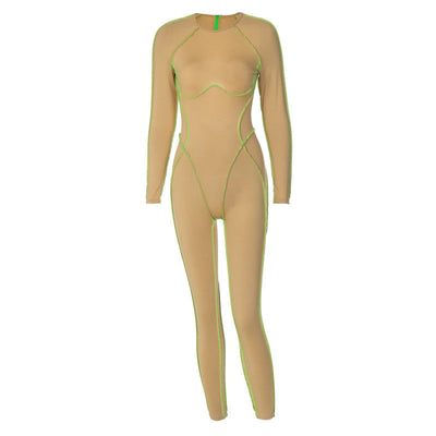 Damen figurbetonter Bodysuit mit tiefem Rückenausschnitt und sportlichem Design Heidi-Mode