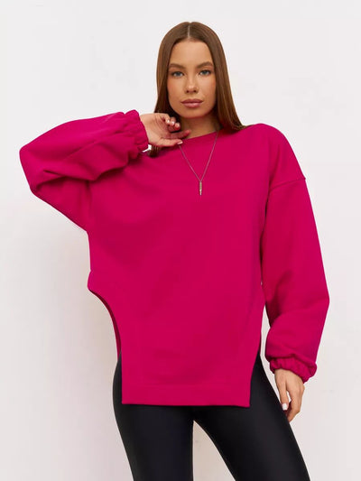Damen Oversized Sweatshirt mit einzigartiger Schulterpartie und lässigem Schnitt Heidi-Mode