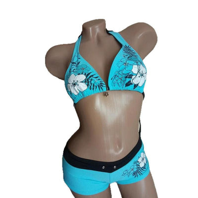 Damen Bikiniset mit floralem Druck und individuellem Halterdesign Heidi-Mode