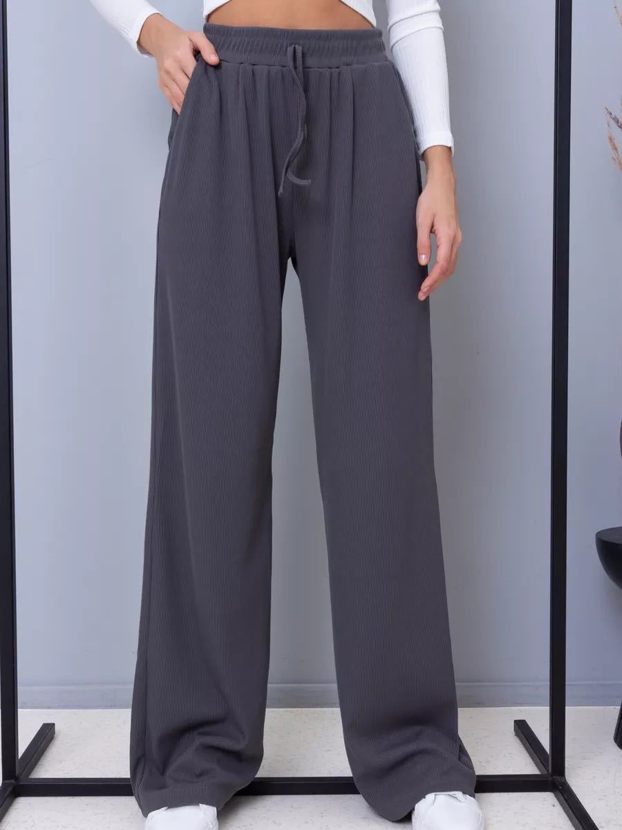 Damen lässige Komforthose mit elastischem Bund und praktischen Taschen Heidi-Mode