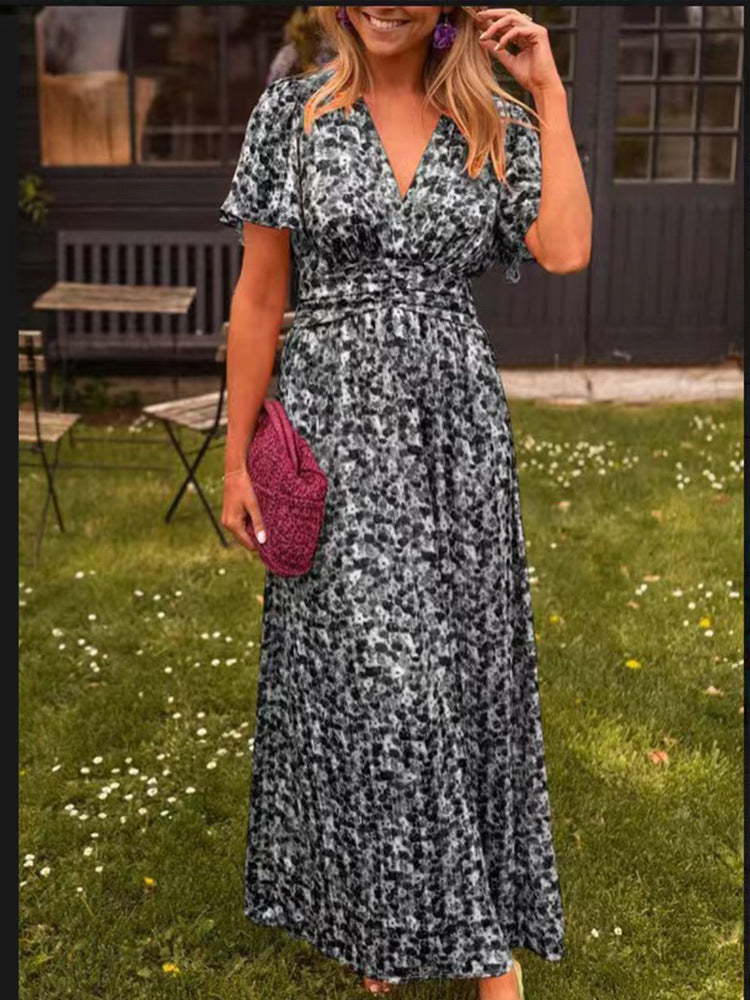 Damen Maxikleid mit voluminösen Ärmeln und tailliertem Schnitt Heidi-Mode