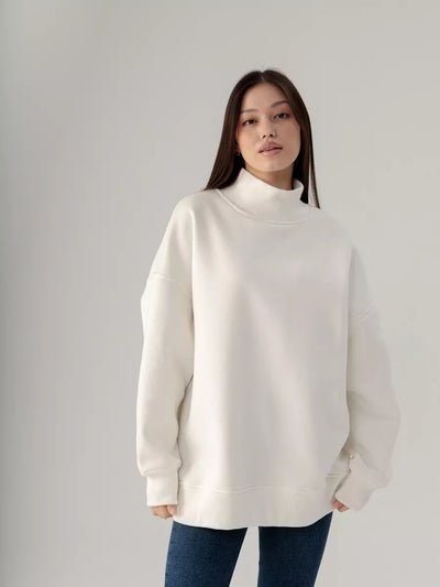 Damen Oversized Rollkragen-Pullover aus kuscheligem Material mit modernem Schnitt Heidi-Mode