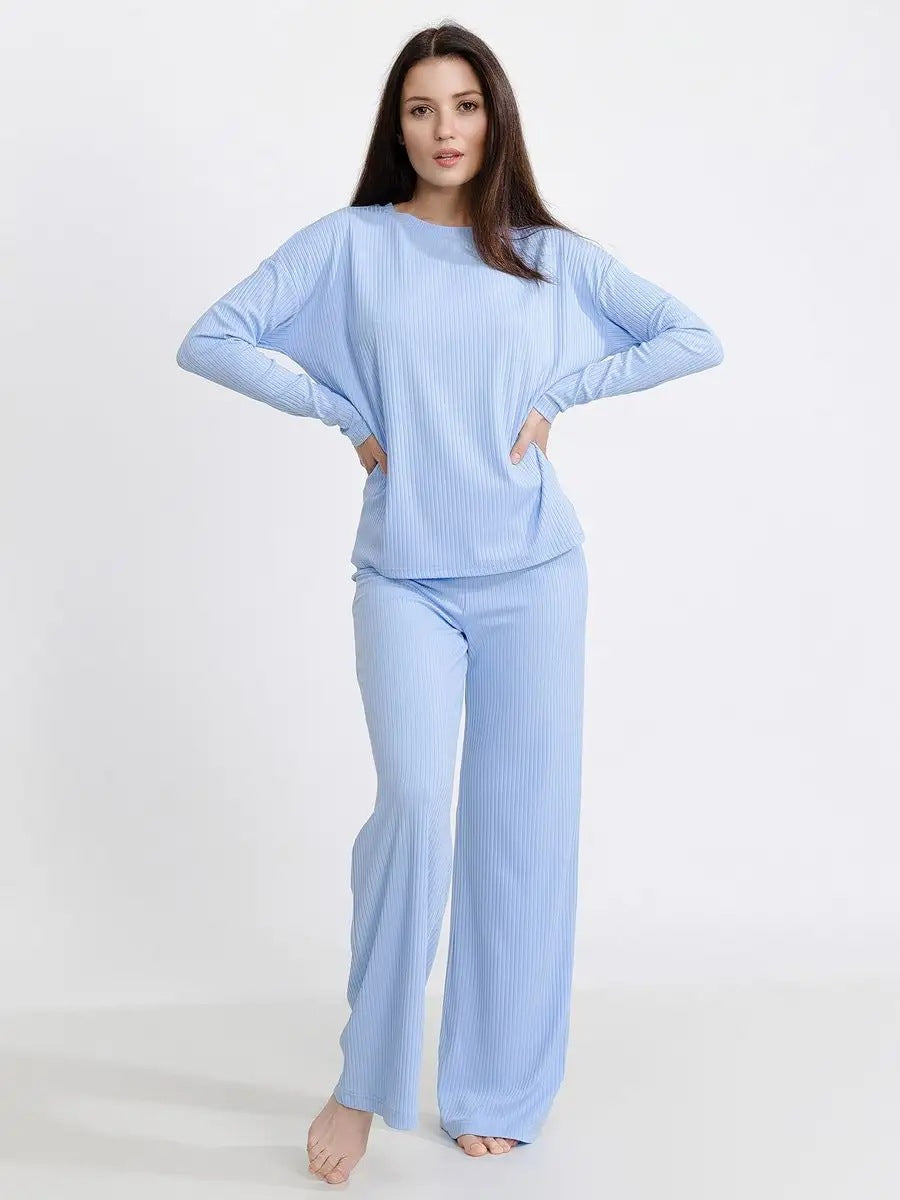 Damen lässiges Strick-Set mit Zopfstruktur und weitem Schnitt Heidi-Mode