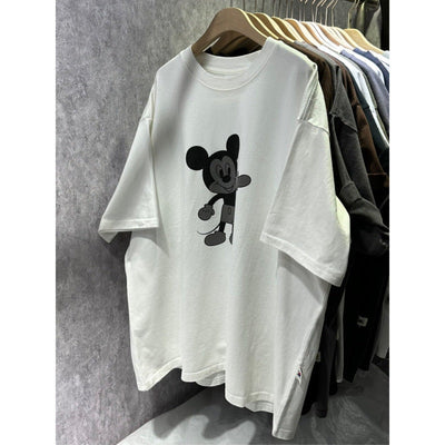 Damen Oversized T-Shirt mit einzigartigem Mickey Mouse Grafikdruck Heidi-Mode