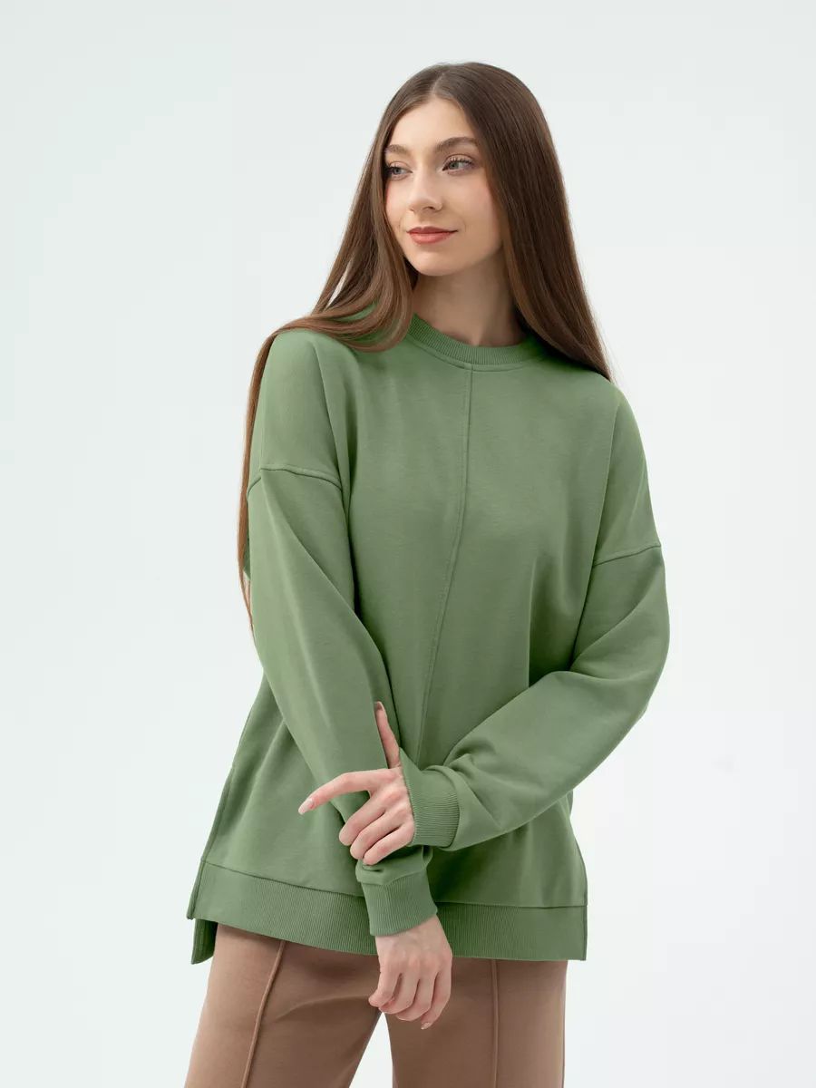 Damenoversized Pullover mit seitlichen Schlitzen und lässigem Schnitt Heidi-Mode