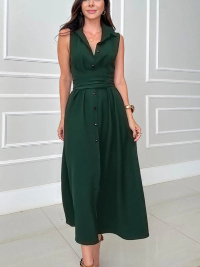 Damen Hemdblusenkleid mit Taillengürtel und praktischen Seitentaschen Heidi-Mode