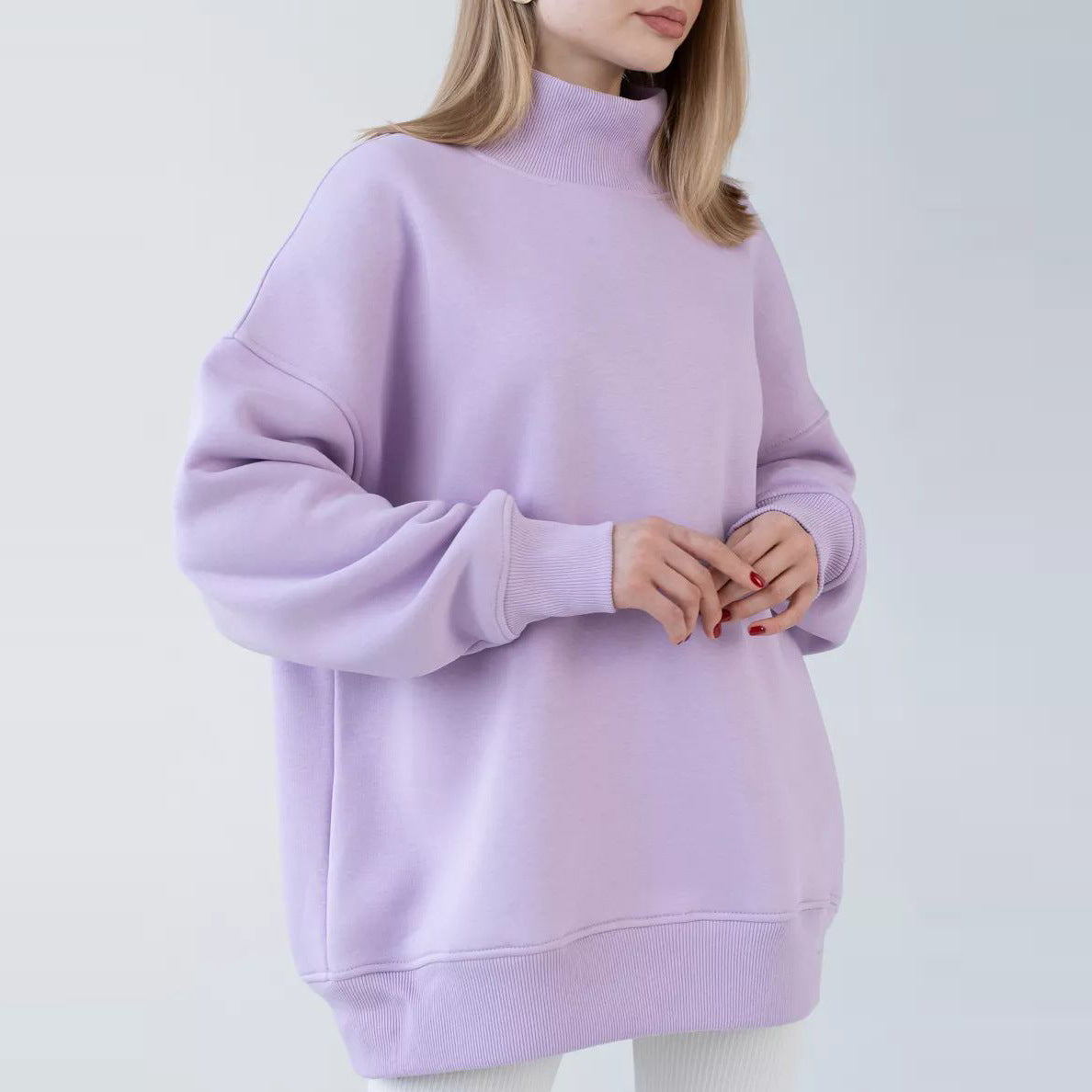 Damen Oversized Rollkragen-Pullover aus kuscheligem Material mit modernem Schnitt Heidi-Mode