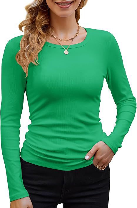 Damen Langarmshirt mit feinem Rippstrick und figurbetontem Schnitt Heidi-Mode