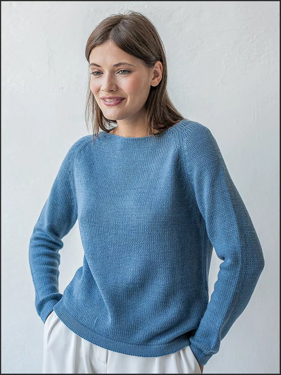 Damen feiner Strickpullover mit strukturiertem Rippdesign und hohem Kragen Heidi-Mode