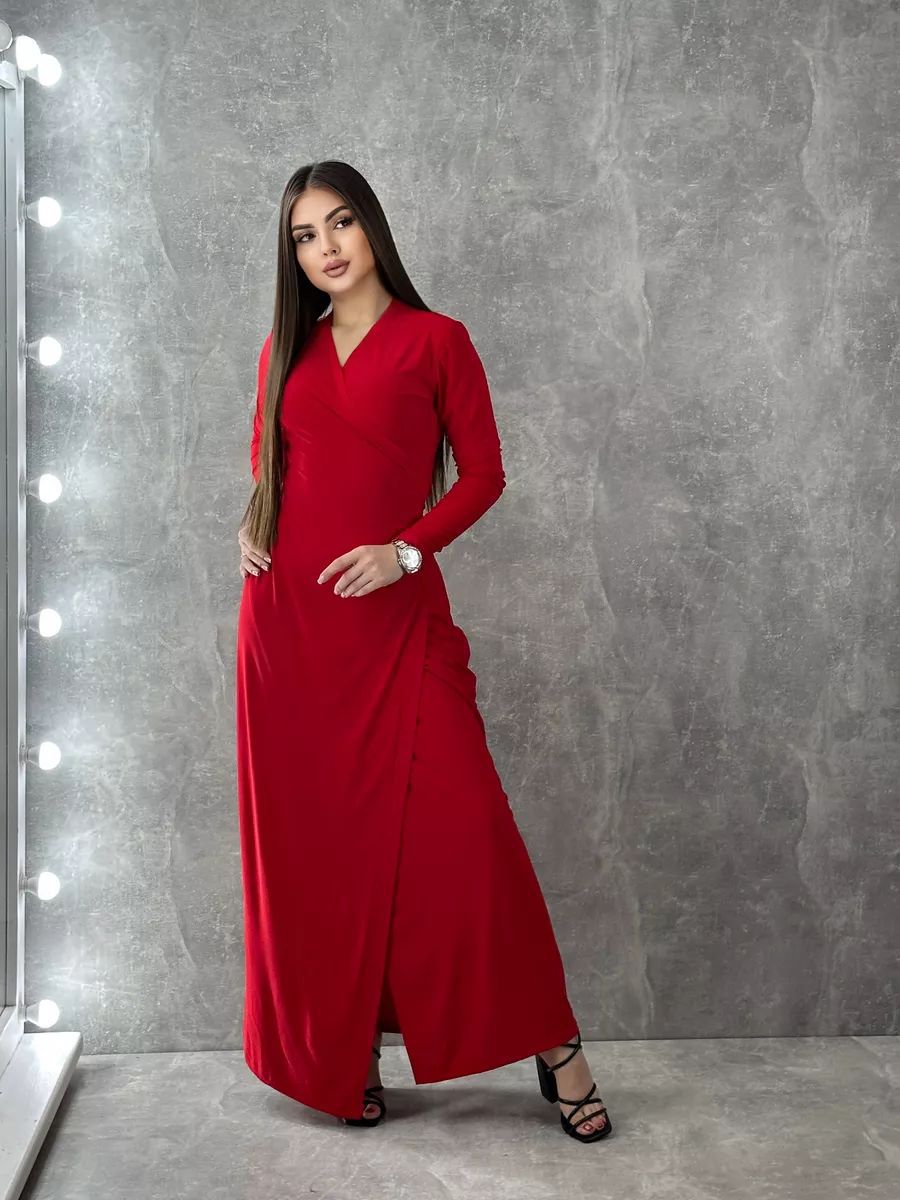 Damen Wickelkleid mit tiefem V-Ausschnitt und eleganter Raffung Heidi-Mode