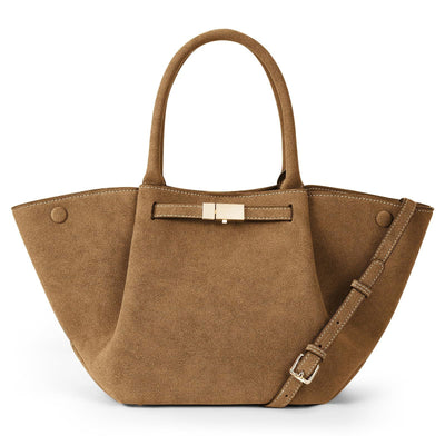 Strandtasche Damen Vegan Suede – Große Tote Bag Sommer Braun