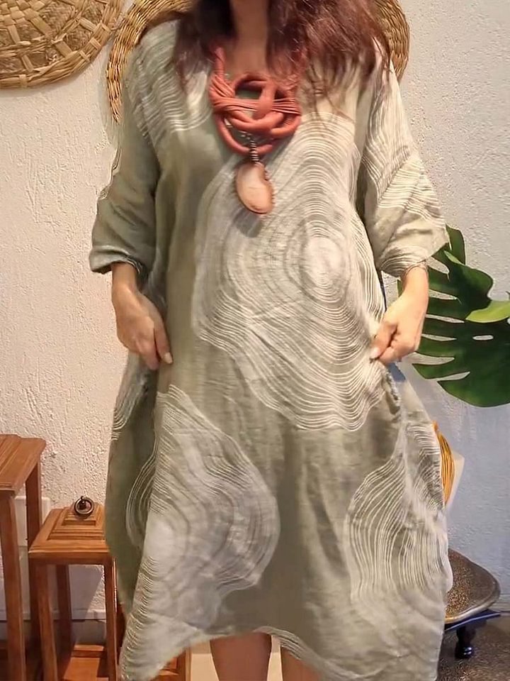 Damen Tunika-Kleid mit einzigartigem Muster und weitem Schnitt Heidi-Mode