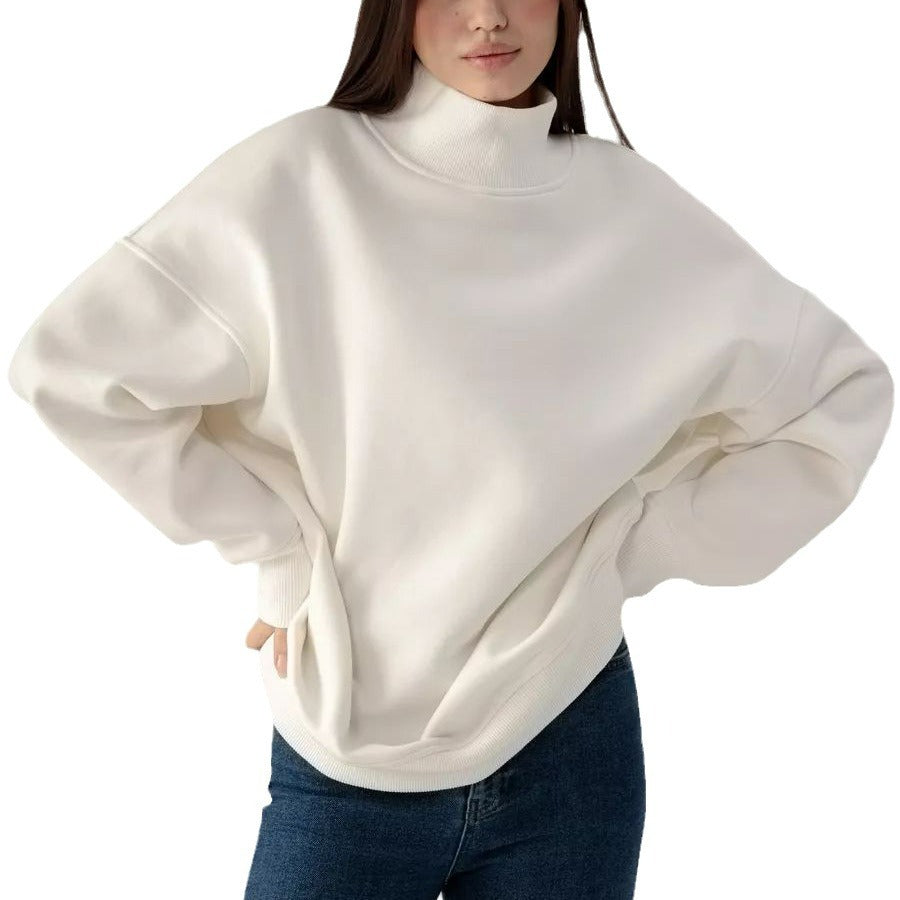 Damen Oversized Rollkragen-Pullover aus kuscheligem Material mit modernem Schnitt Heidi-Mode