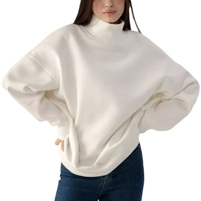 Damen Oversized Rollkragen-Pullover aus kuscheligem Material mit modernem Schnitt Heidi-Mode