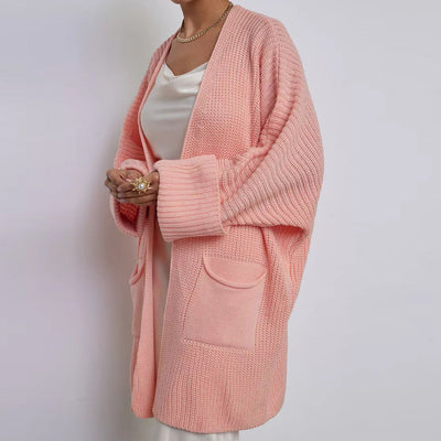 Damen modischer Strickcardigan mit lässigem Schnitt und praktischen Taschen Heidi-Mode