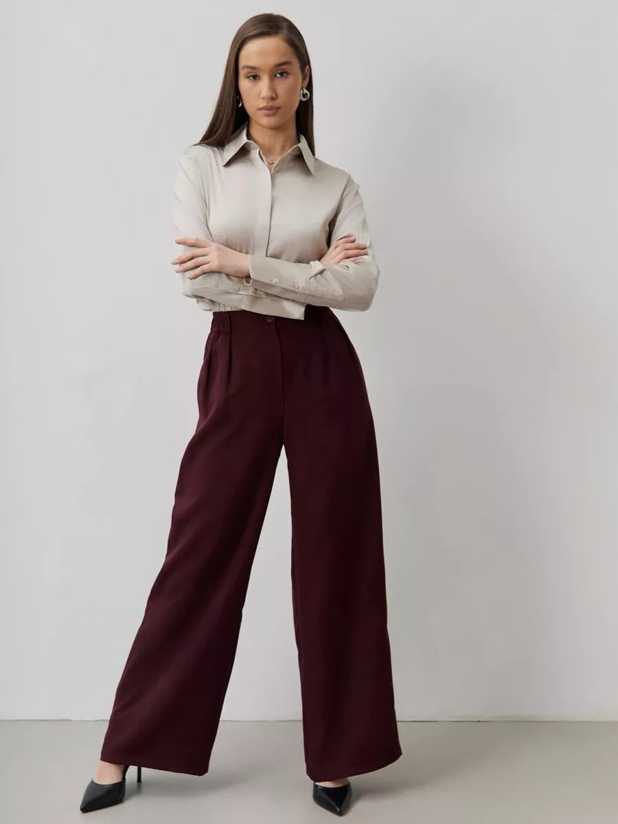 Damen elegante Bluse mit strukturierter Oberfläche und langen Ärmeln Heidi-Mode